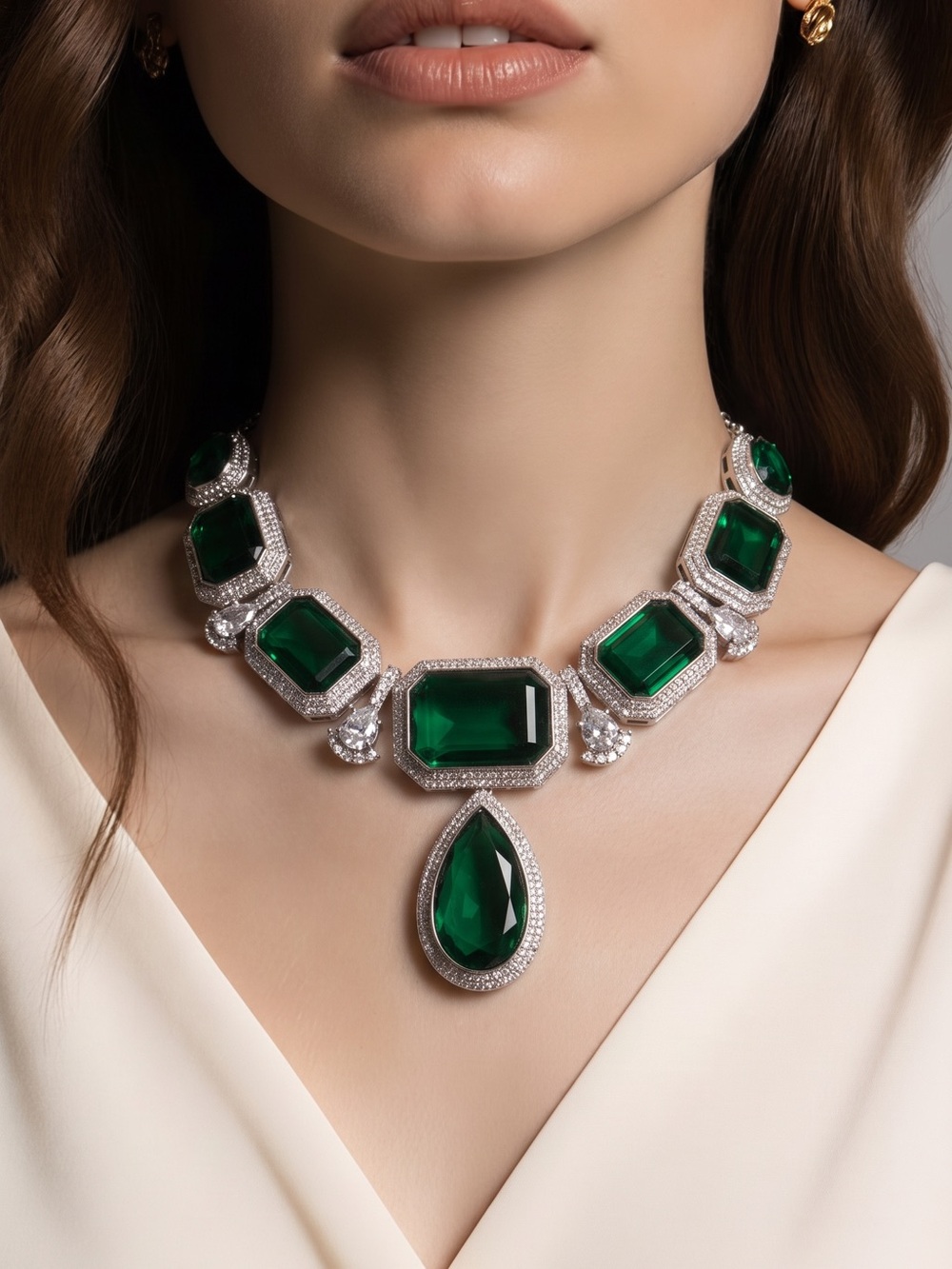 Elegant Green Statement Necklace – Luxury Women's Jewelry